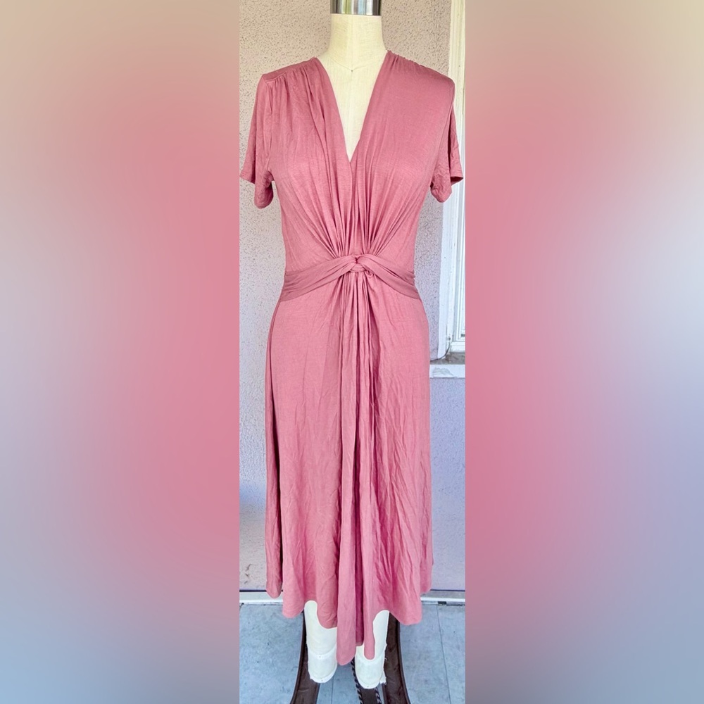 Stylish Pink Twist Front Dress